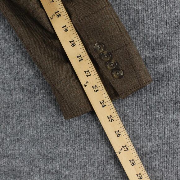 Polo University Club Ralph Lauren Blazer Men 40R Wool Windowpane Check Tweed - Picture 13 of 13